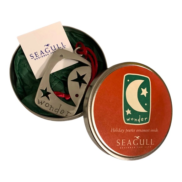 NWT Seagull Pewter Christmas Tree Ornaments Joy Wonder Faith Jolly Gift - Picture 8 of 11